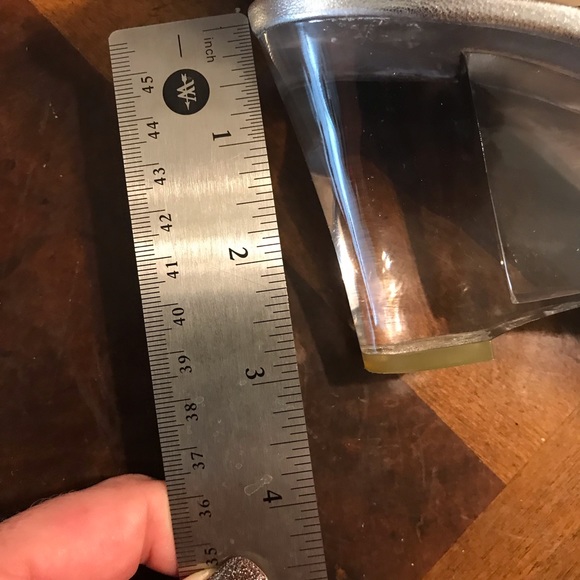 Silver Metallic Clear Heel Wedge Shoes [6.5] - Picture 2 of 5